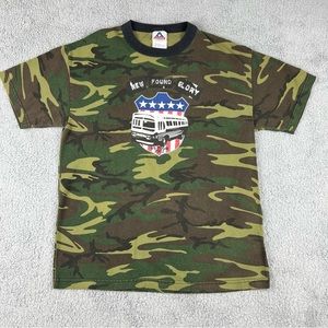 Vintage New Found Glory Shirt Large Green Camouflage USA Tour 2002 Double Sided